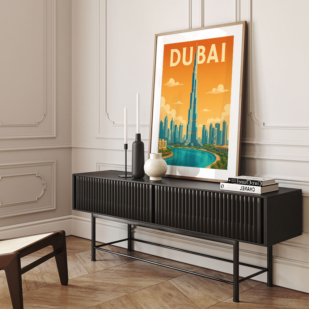 Burj Khalifa Dubai Travel Poster Wall Art