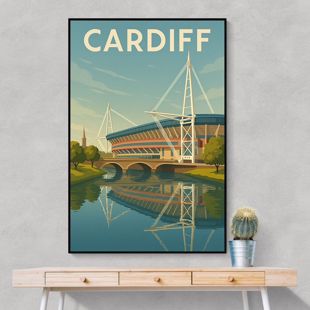Cardiff Travel Poster 1 Wall Art