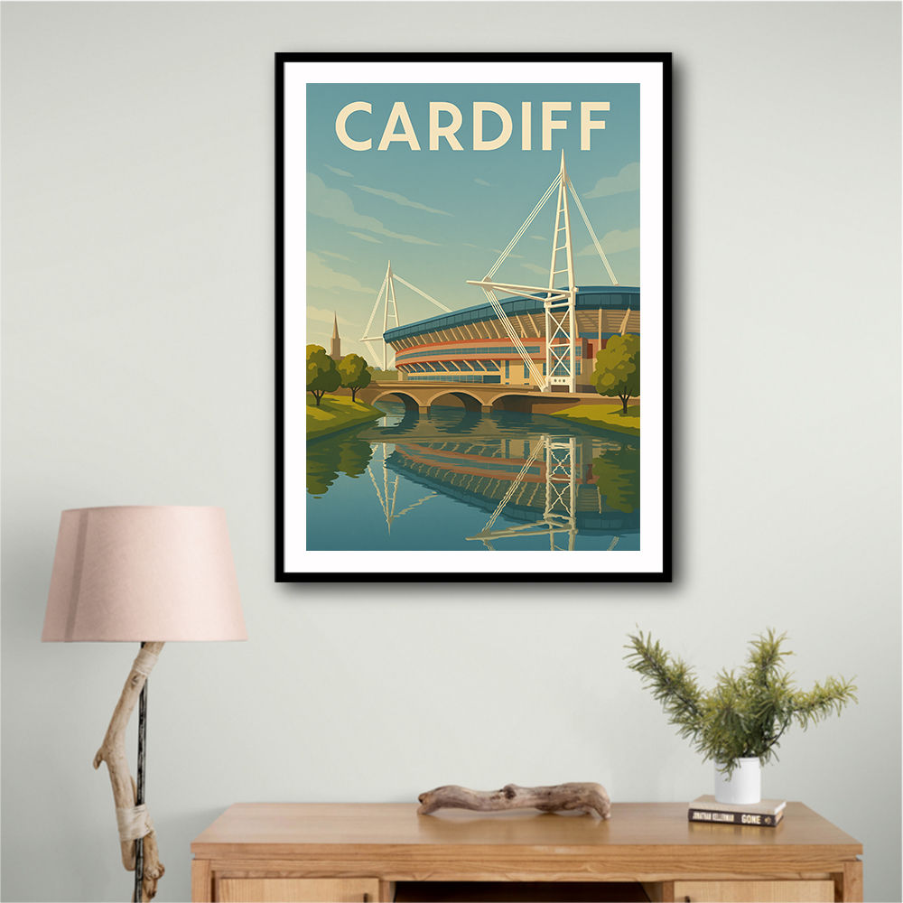 Cardiff Travel Poster 1 Wall Art