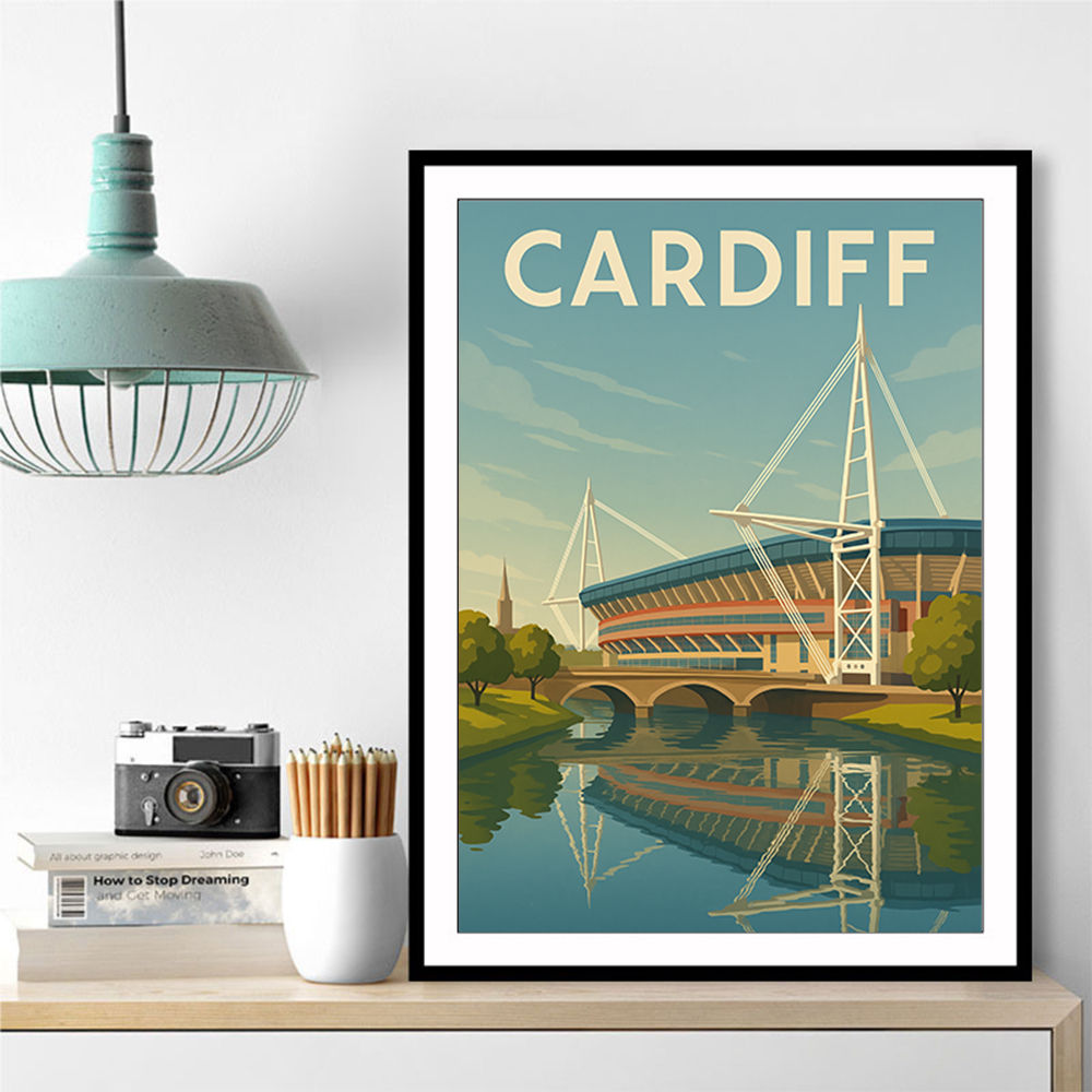 Cardiff Travel Poster 1 Wall Art