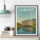 Cardiff Travel Poster 1 Wall Art