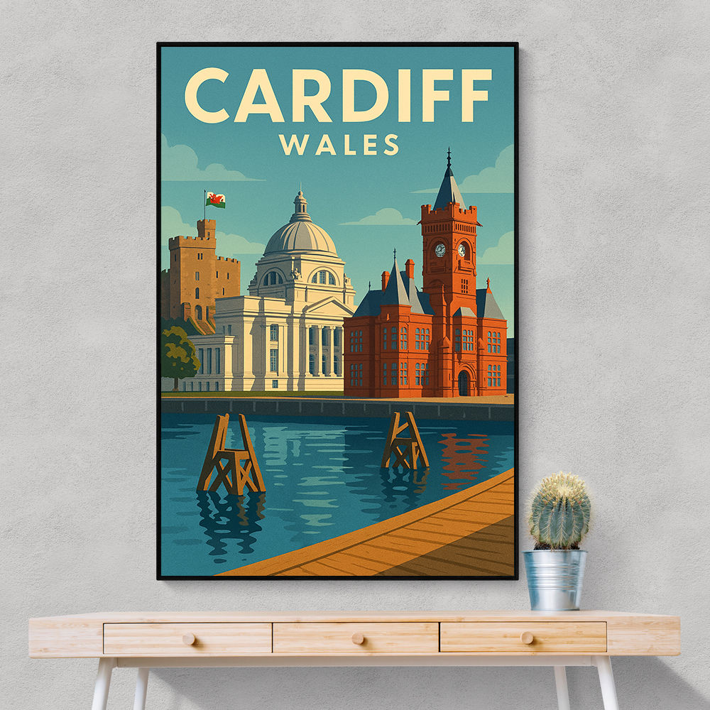 Cardiff Travel Poster Wall Art