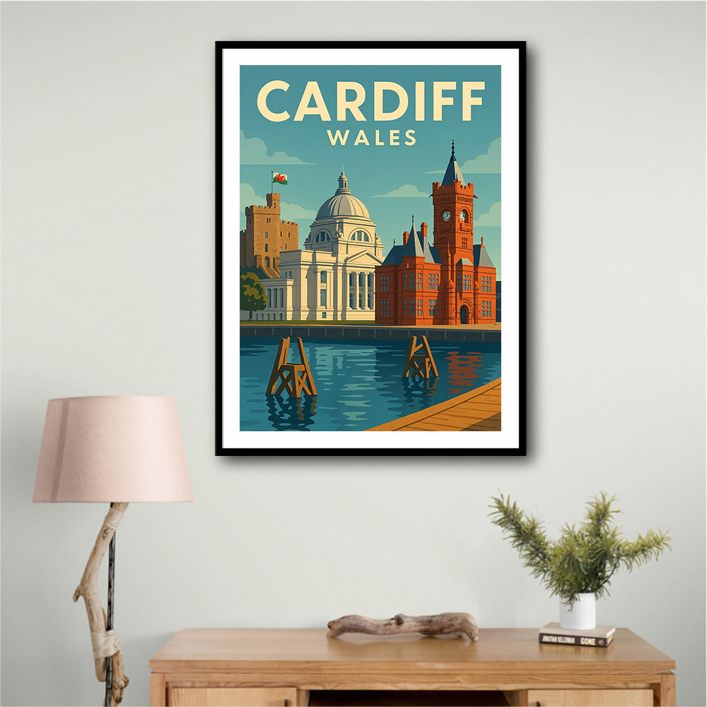Cardiff Travel Poster Wall Art