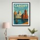 Cardiff Travel Poster Wall Art