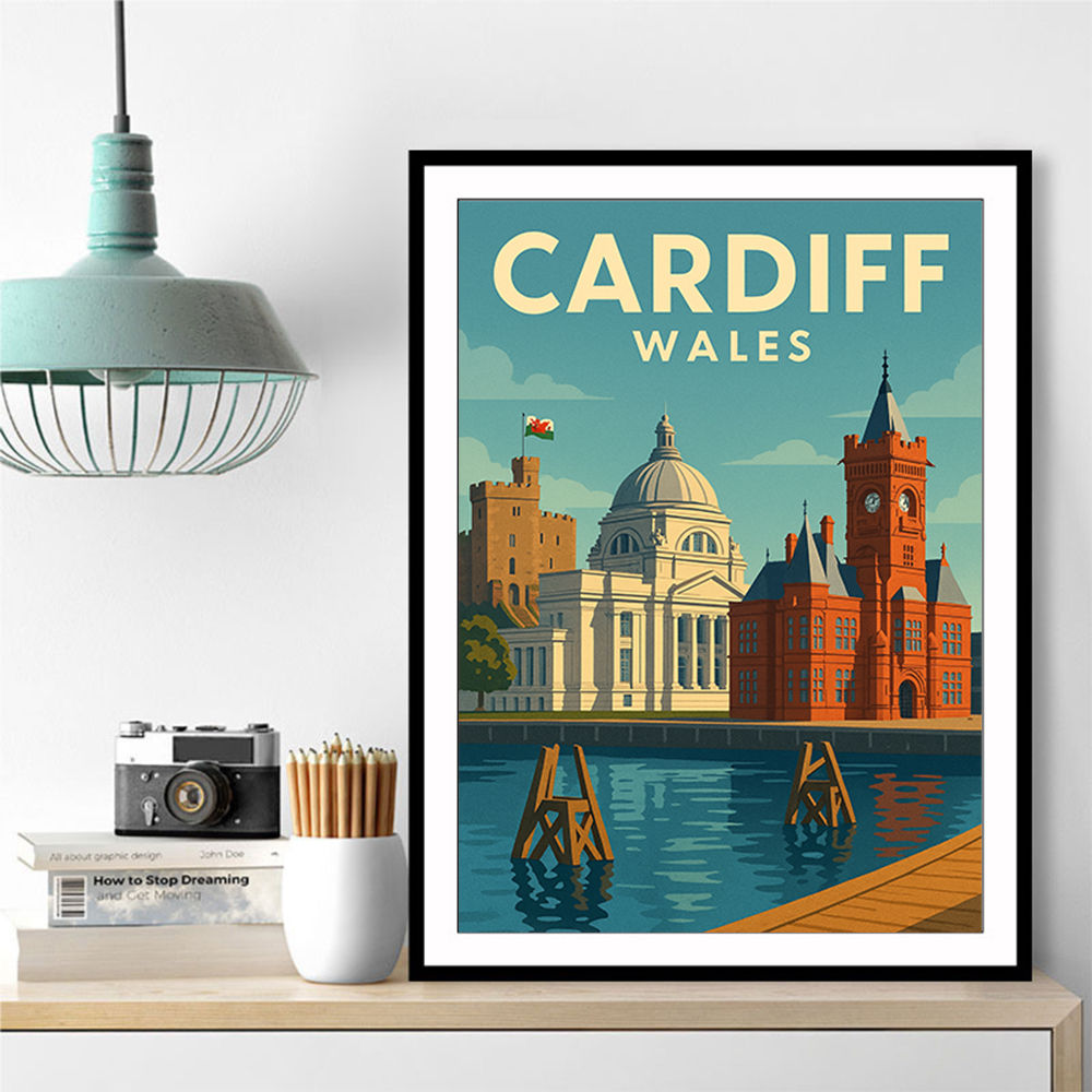 Cardiff Travel Poster Wall Art