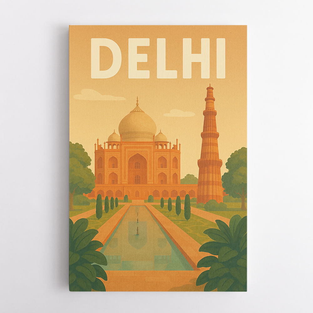 Delhi Travel Poster Wall Art