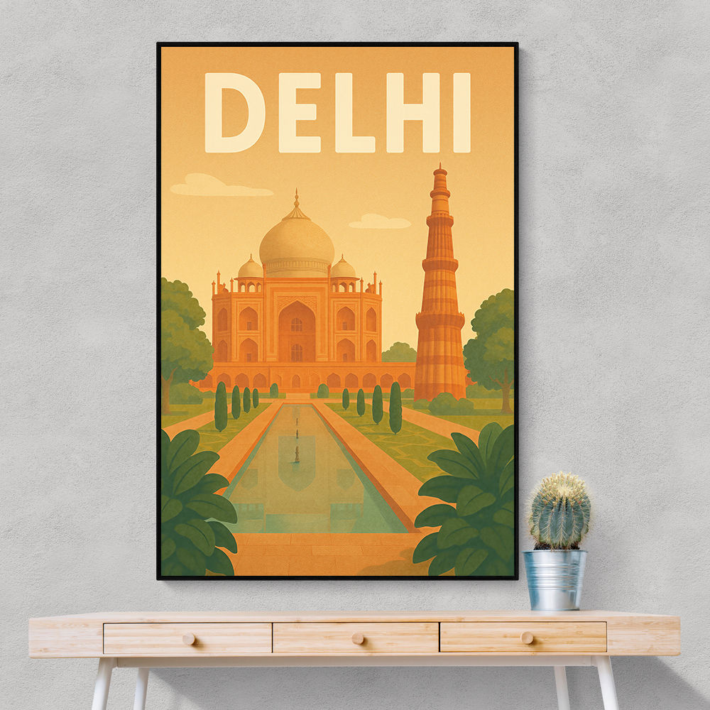 Delhi Travel Poster Wall Art
