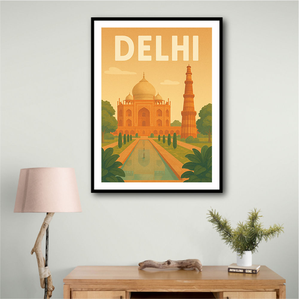 Delhi Travel Poster Wall Art