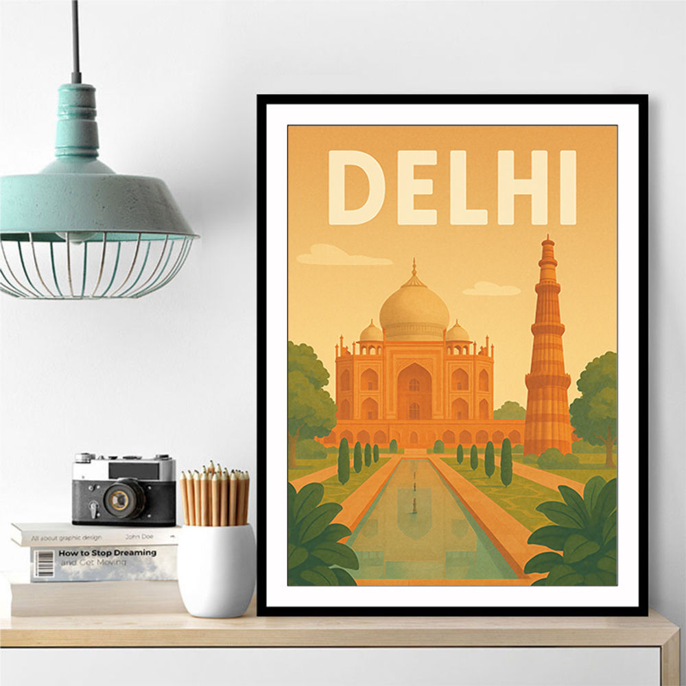 Delhi Travel Poster Wall Art