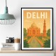 Delhi Travel Poster Wall Art