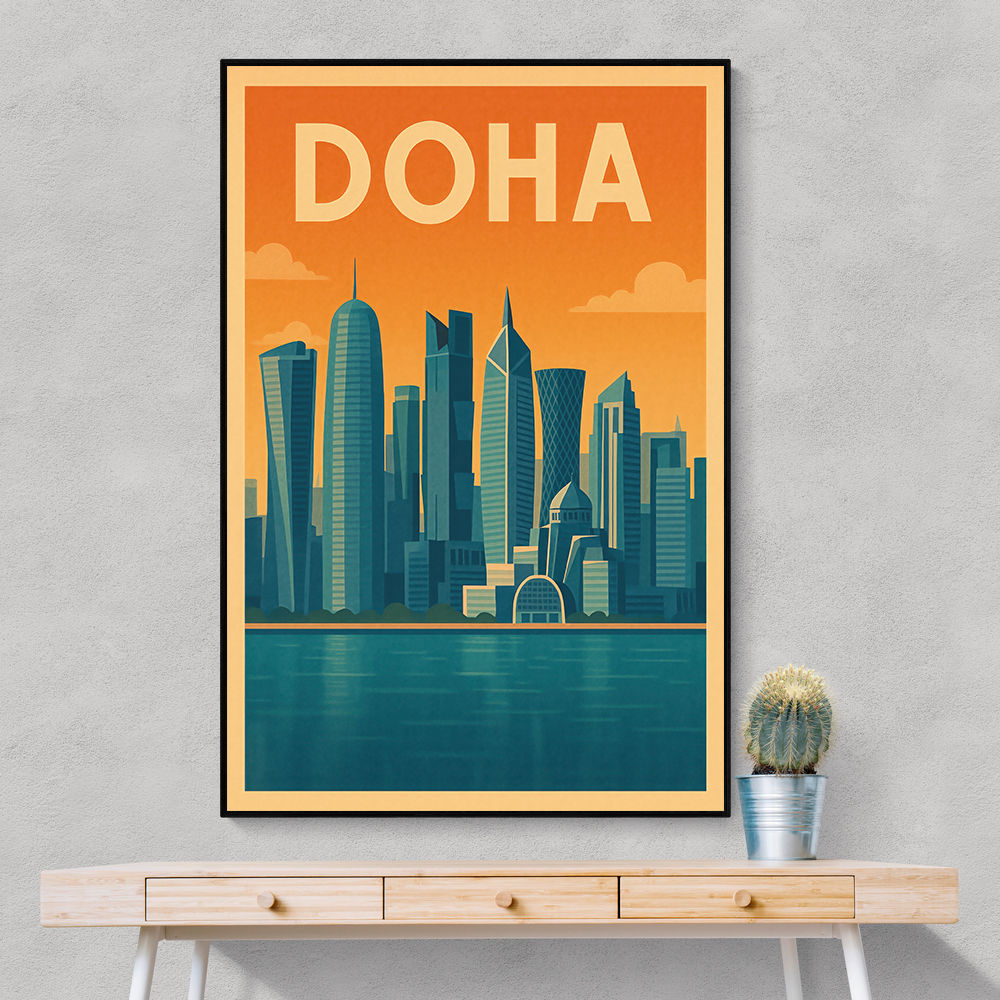 Doha Travel Poster 2 Wall Art