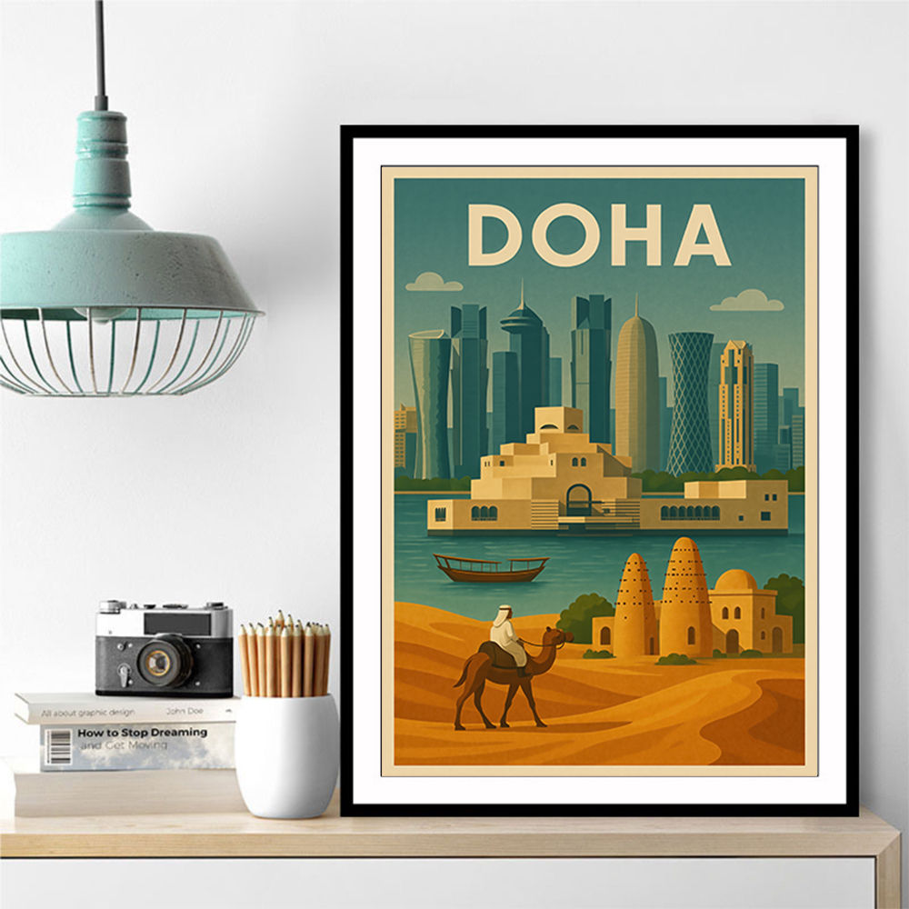 Doha Travel Poster 2 Wall Art