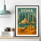 Doha Travel Poster 2 Wall Art