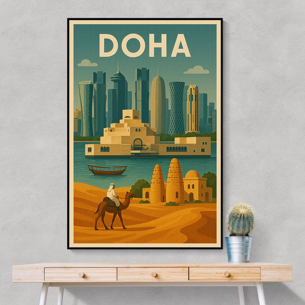 Doha Travel Poster Wall Art