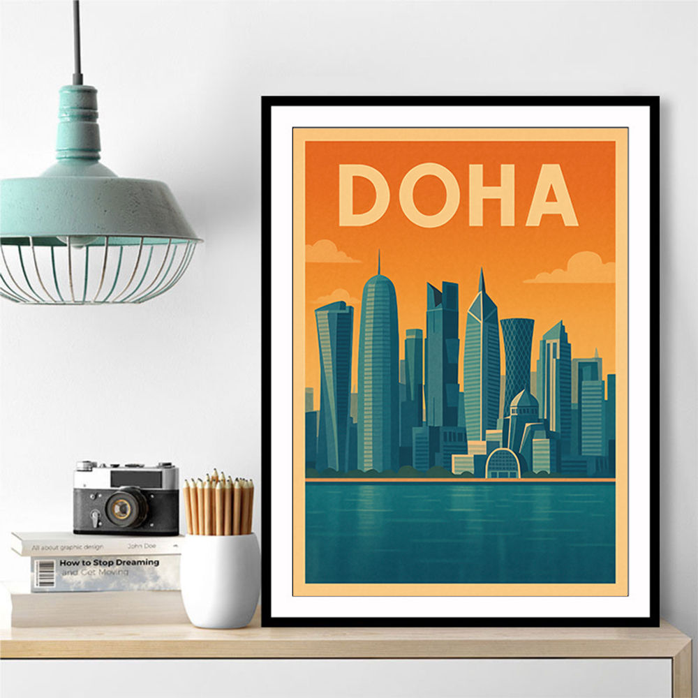 Doha Travel Poster Wall Art