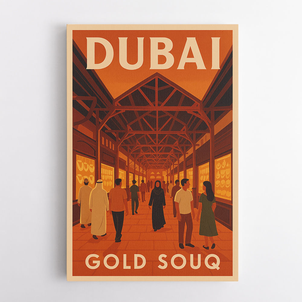 Dubai Gold Souq Travel Poster  Wall Art
