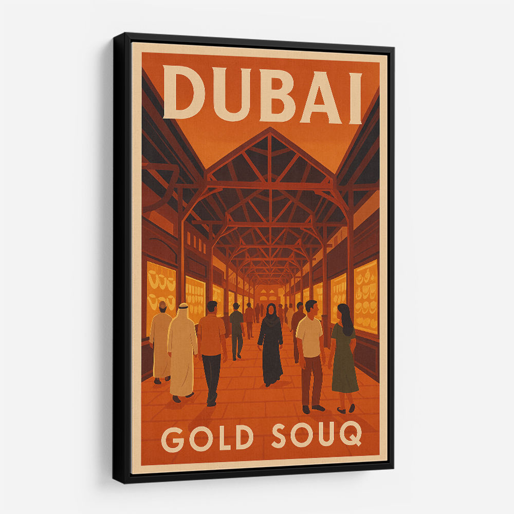 Dubai Gold Souq Travel Poster  Wall Art
