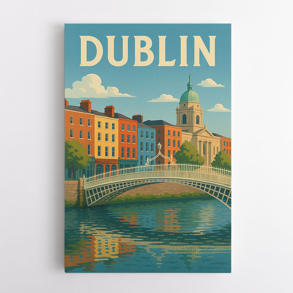 Dublin Ireland Travel Poster Wall Art