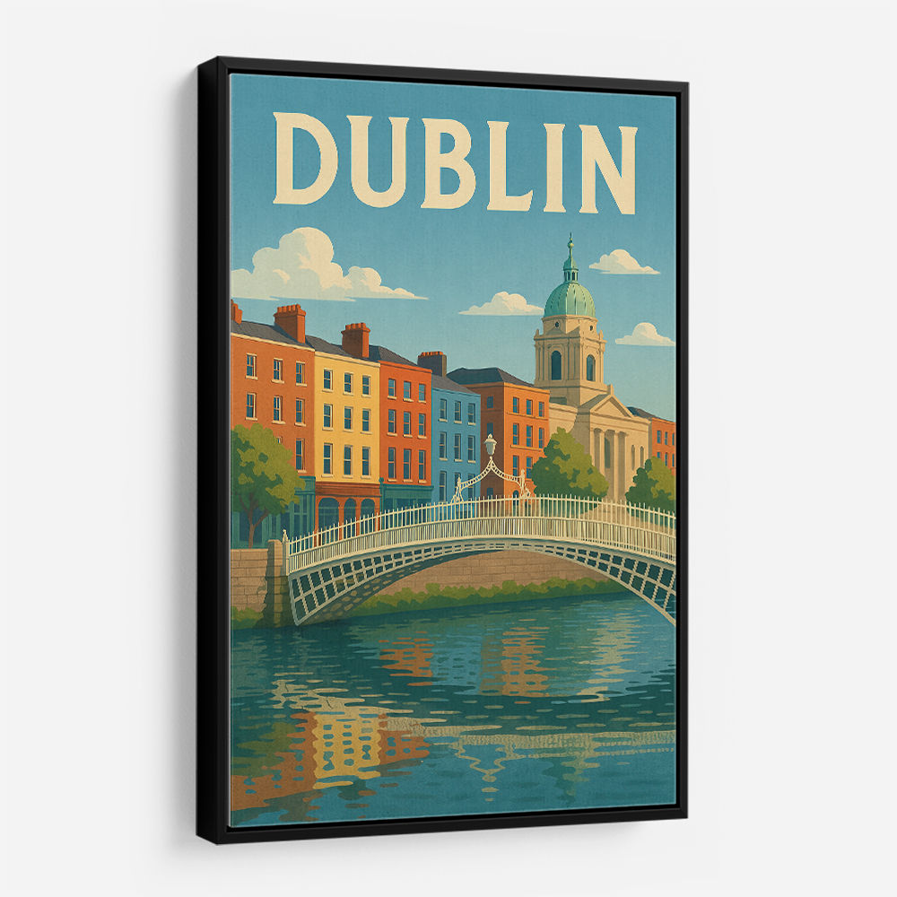 Dublin Ireland Travel Poster Wall Art