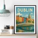 Dublin Ireland Travel Poster Wall Art