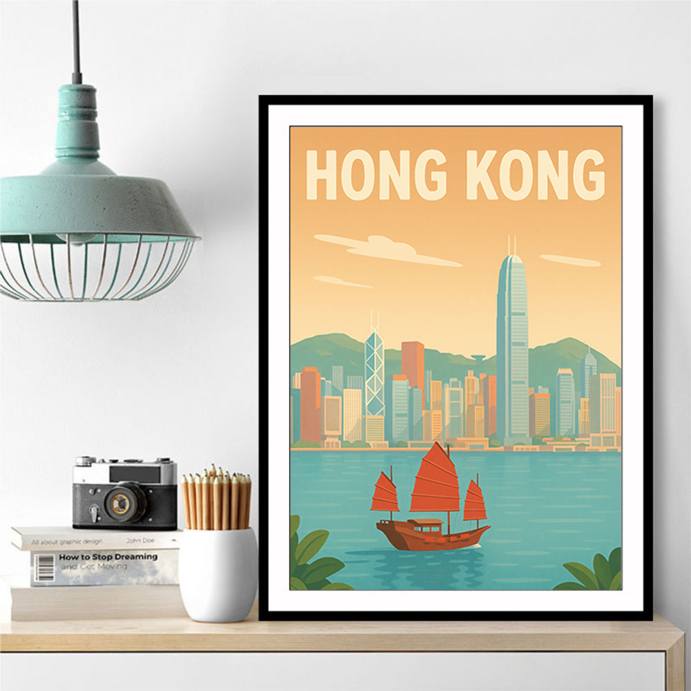 Hong Kong Travel Poster Wall Art