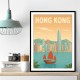 Hong Kong Travel Poster Wall Art