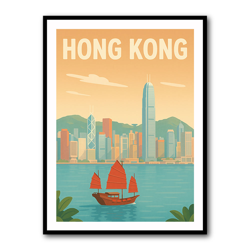 Hong Kong Travel Poster Wall Art