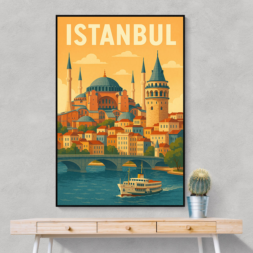 Istanbul Travel Poster 1 Wall Art