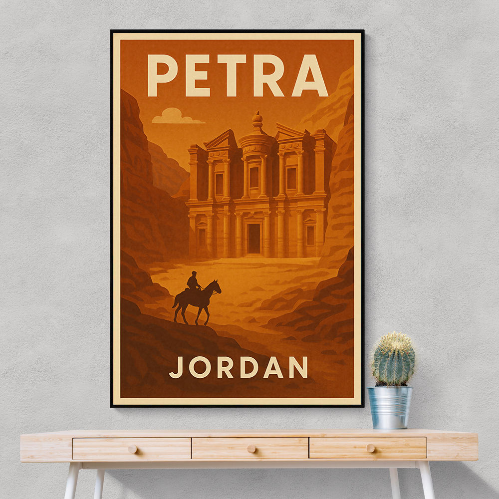 Petra Jordon Travel Poster Wall Art