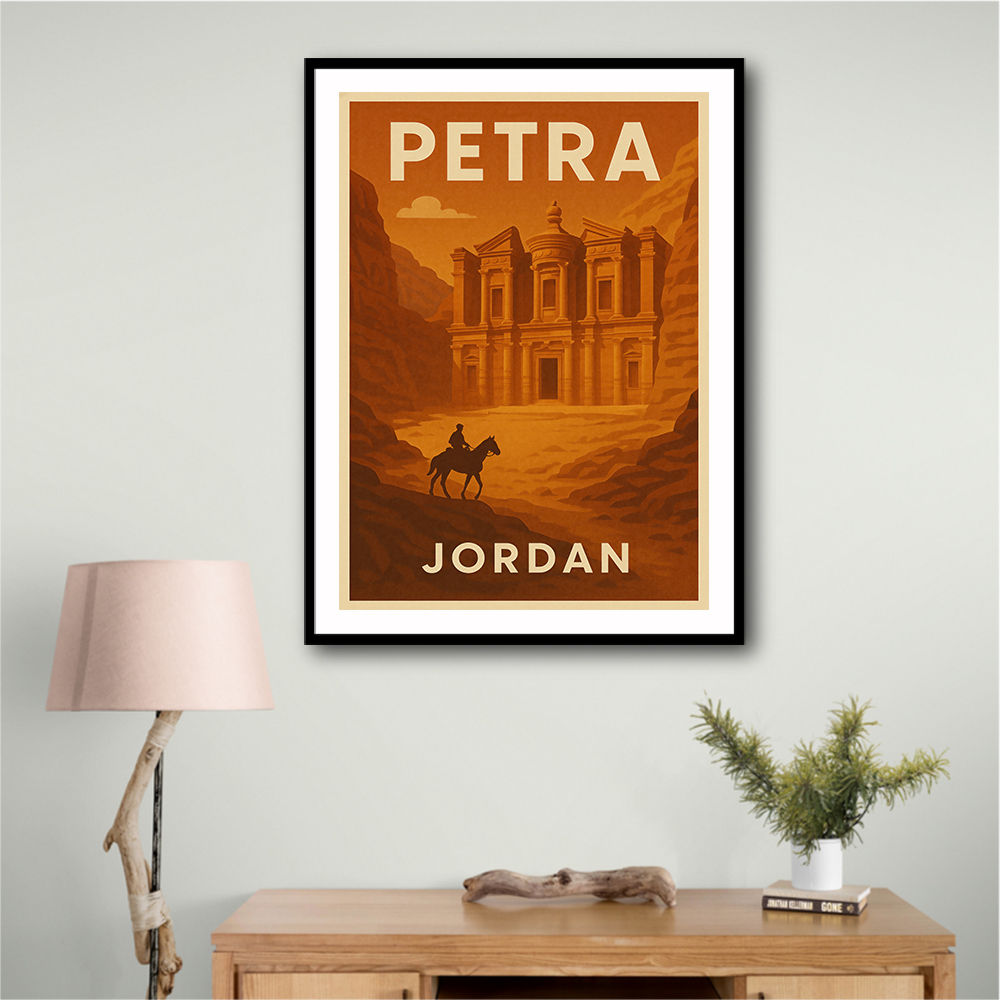 Petra Jordon Travel Poster Wall Art