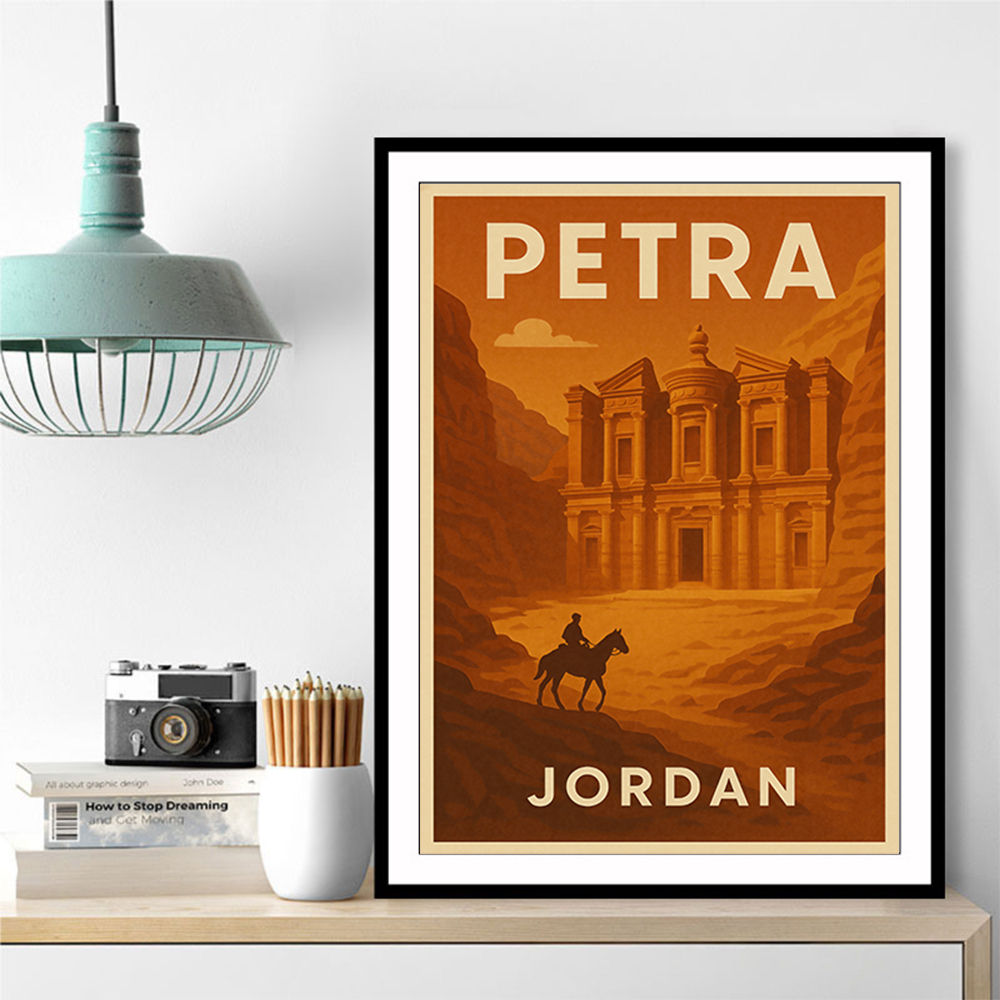 Petra Jordon Travel Poster Wall Art
