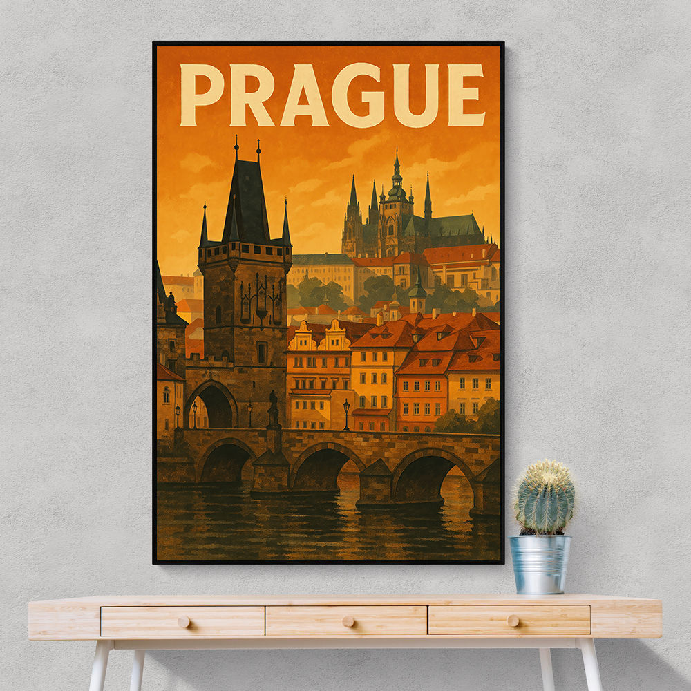 Prague Travel Poster Wall Art