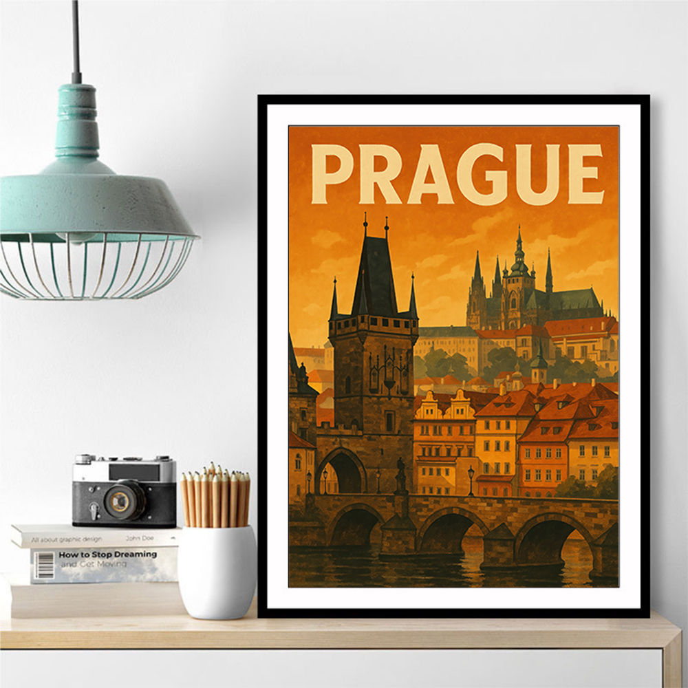 Prague Travel Poster Wall Art