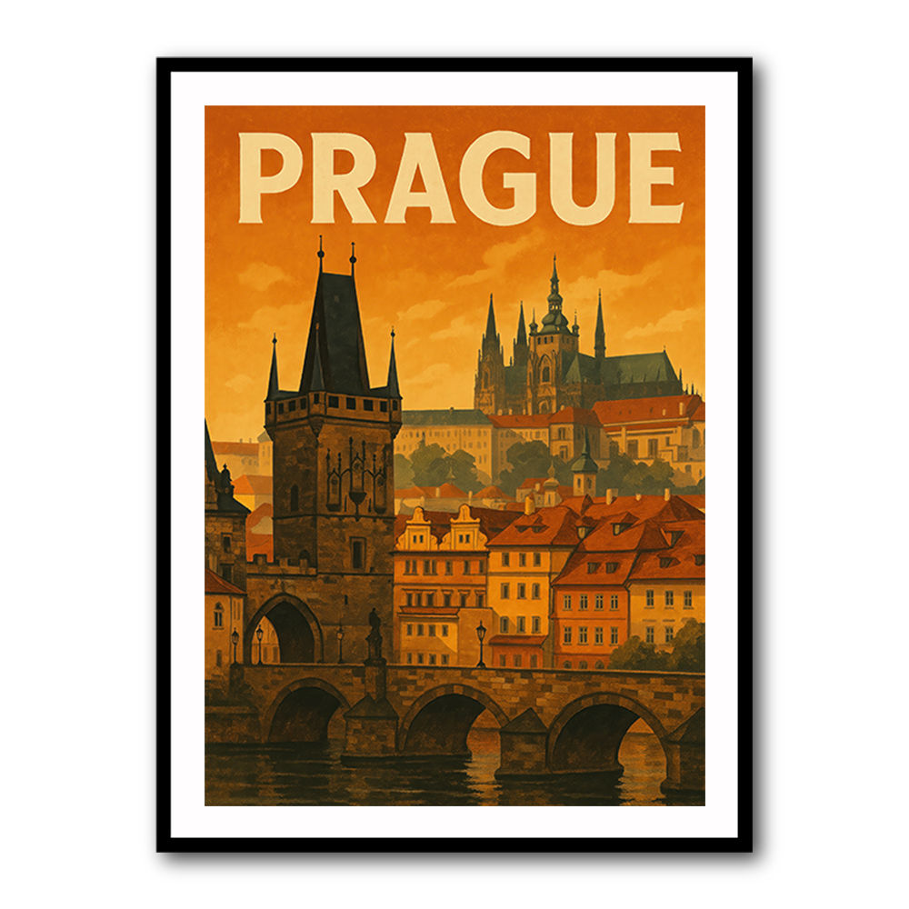 Prague Travel Poster Wall Art