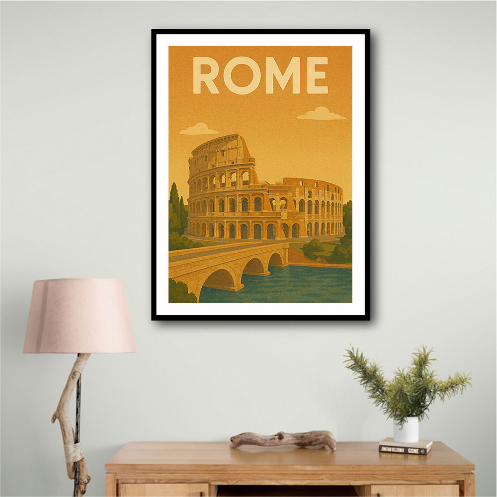 Rome Italy Travel Poster Wall Art