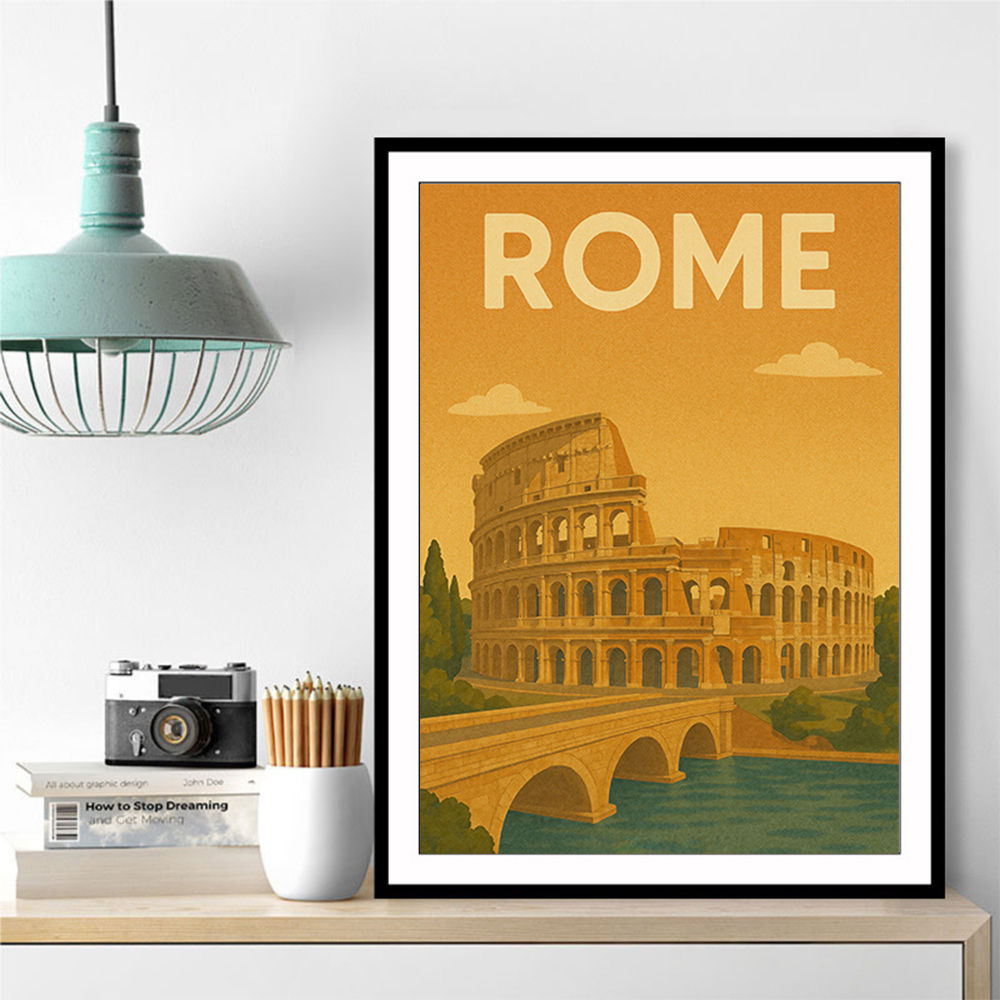 Rome Italy Travel Poster Wall Art