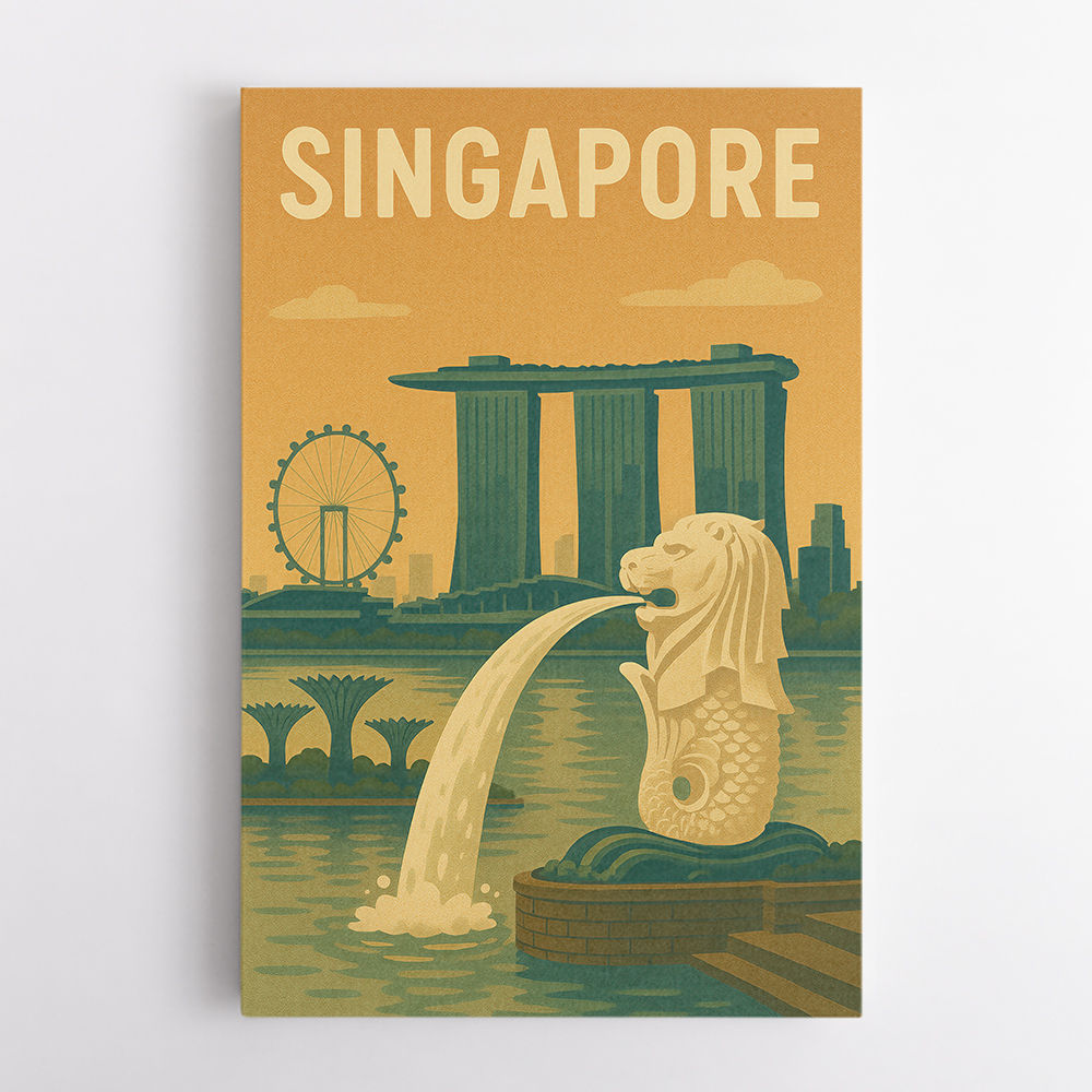 Singapore Travel Poster Wall Art