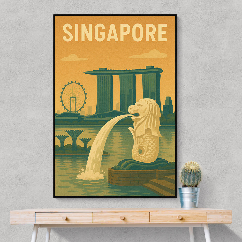 Singapore Travel Poster Wall Art