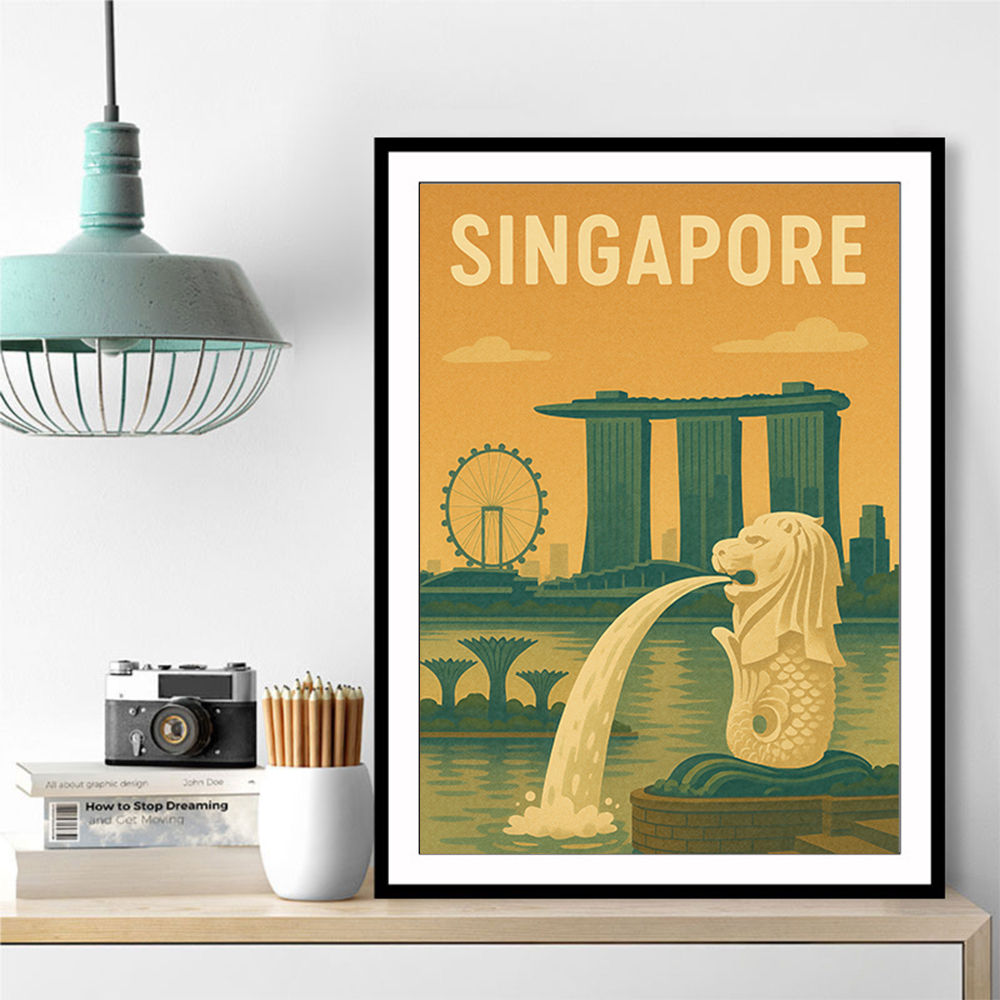 Singapore Travel Poster Wall Art