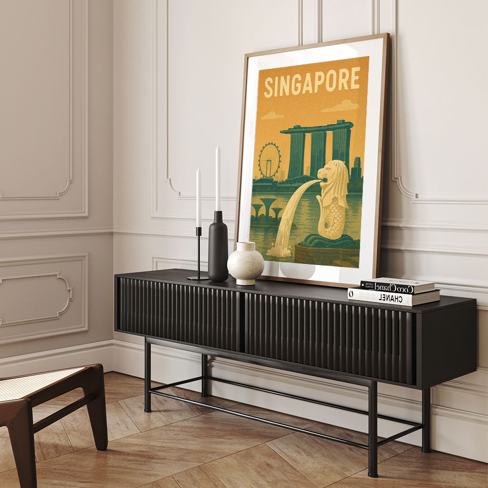 Singapore Travel Poster Wall Art