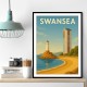 Swansea Travel Poster Wall Art