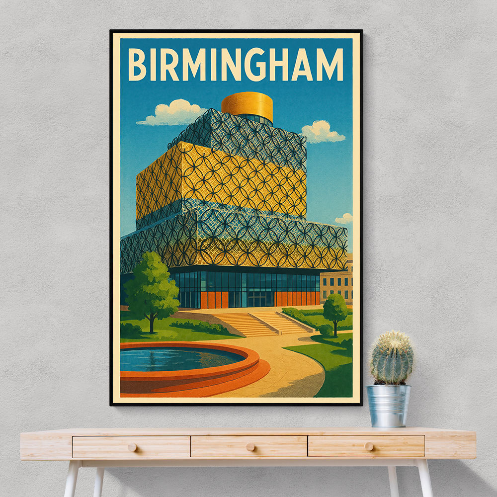 Birmingham Library Travel Poster Wall Art