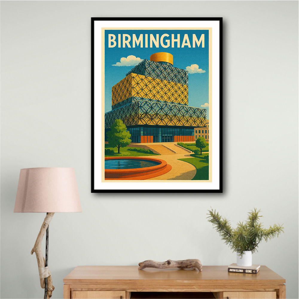 Birmingham Library Travel Poster Wall Art