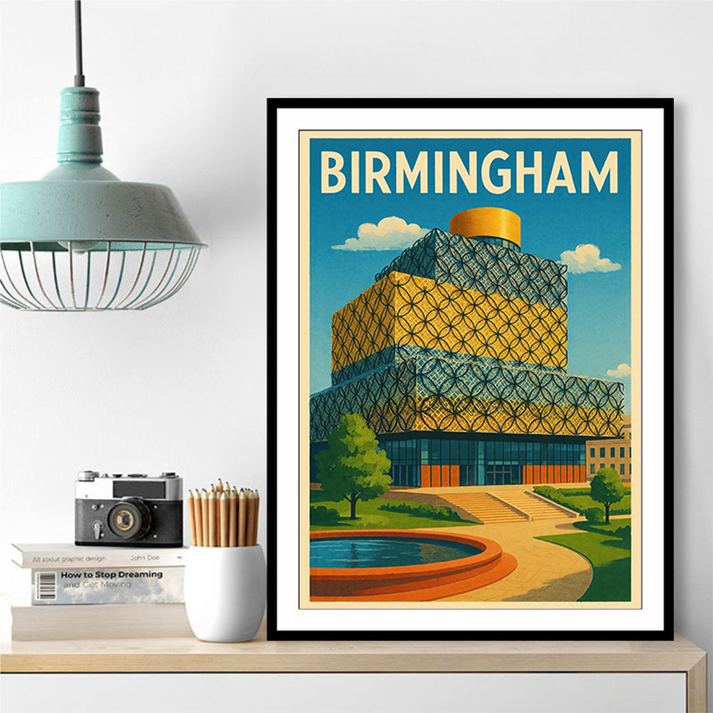 Birmingham Library Travel Poster Wall Art
