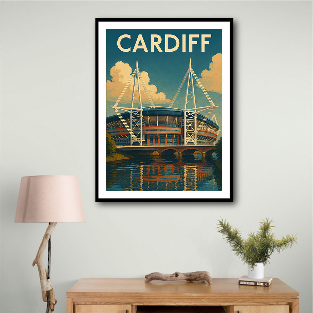 Cardiff Principality Stadium Travel Poster Wall Art