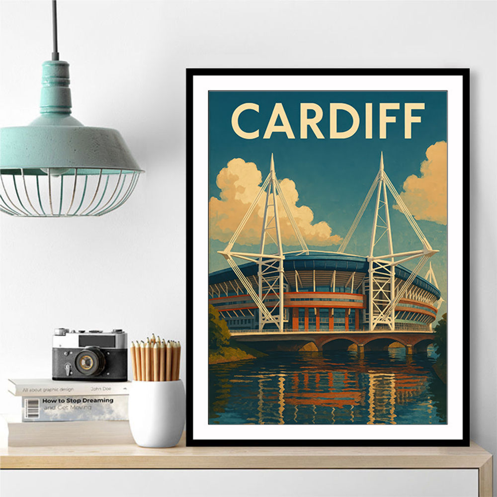 Cardiff Principality Stadium Travel Poster Wall Art