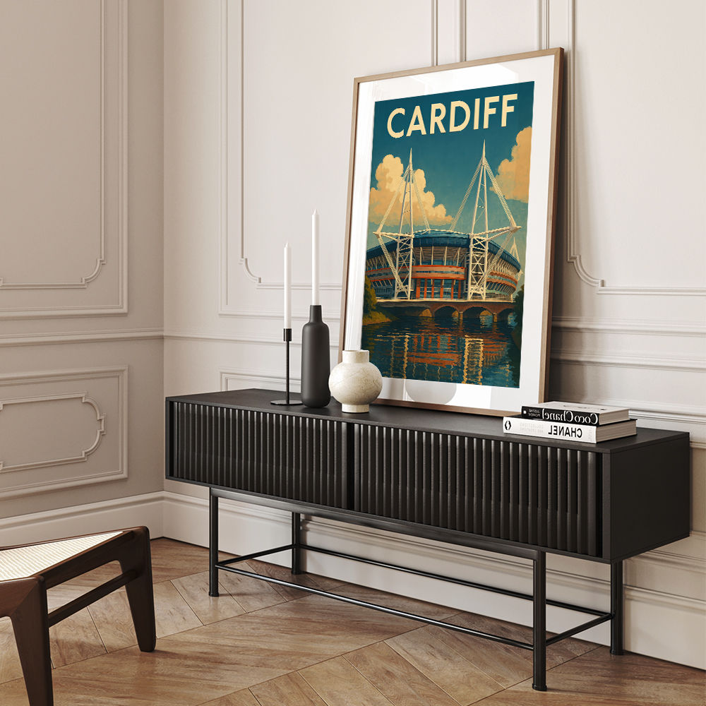 Cardiff Principality Stadium Travel Poster Wall Art