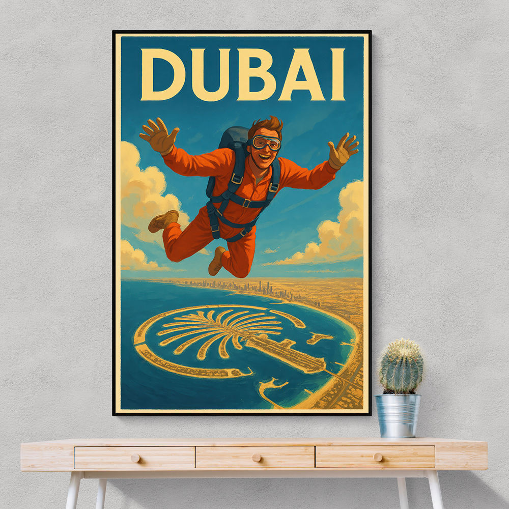 Skydiving Dubai Wall Art