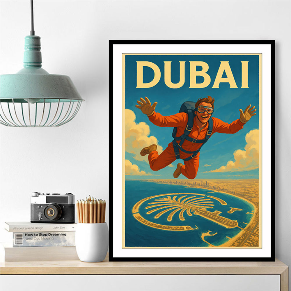Skydiving Dubai Wall Art