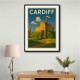 Cardiff Castle Travel Poster 1 Wall Art